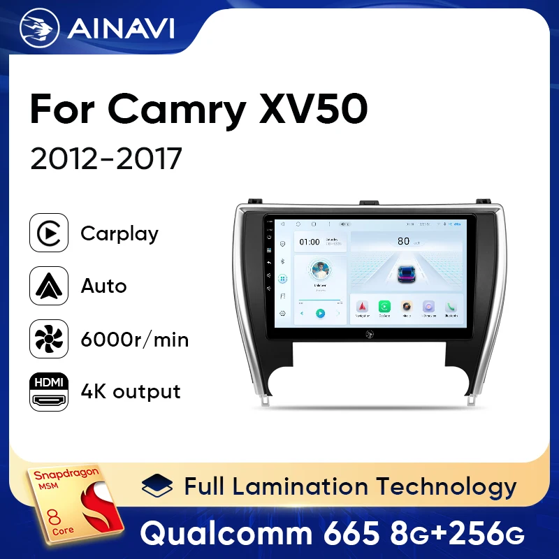 

Ainavi Car Radio For Toyota Camry 7 2012-2017 XV50 XV55 US Version Wireless Carplay Android Auto Car Multimedia HDMI OUT 2 DIN