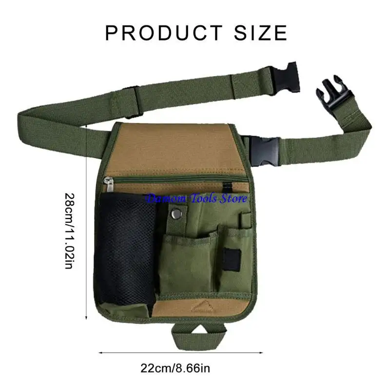 Cintura per attrezzi da giardinaggio 57BE Organizzatori per attrezzi in tessuto Oxford 600D con 6 tasche per facile accesso