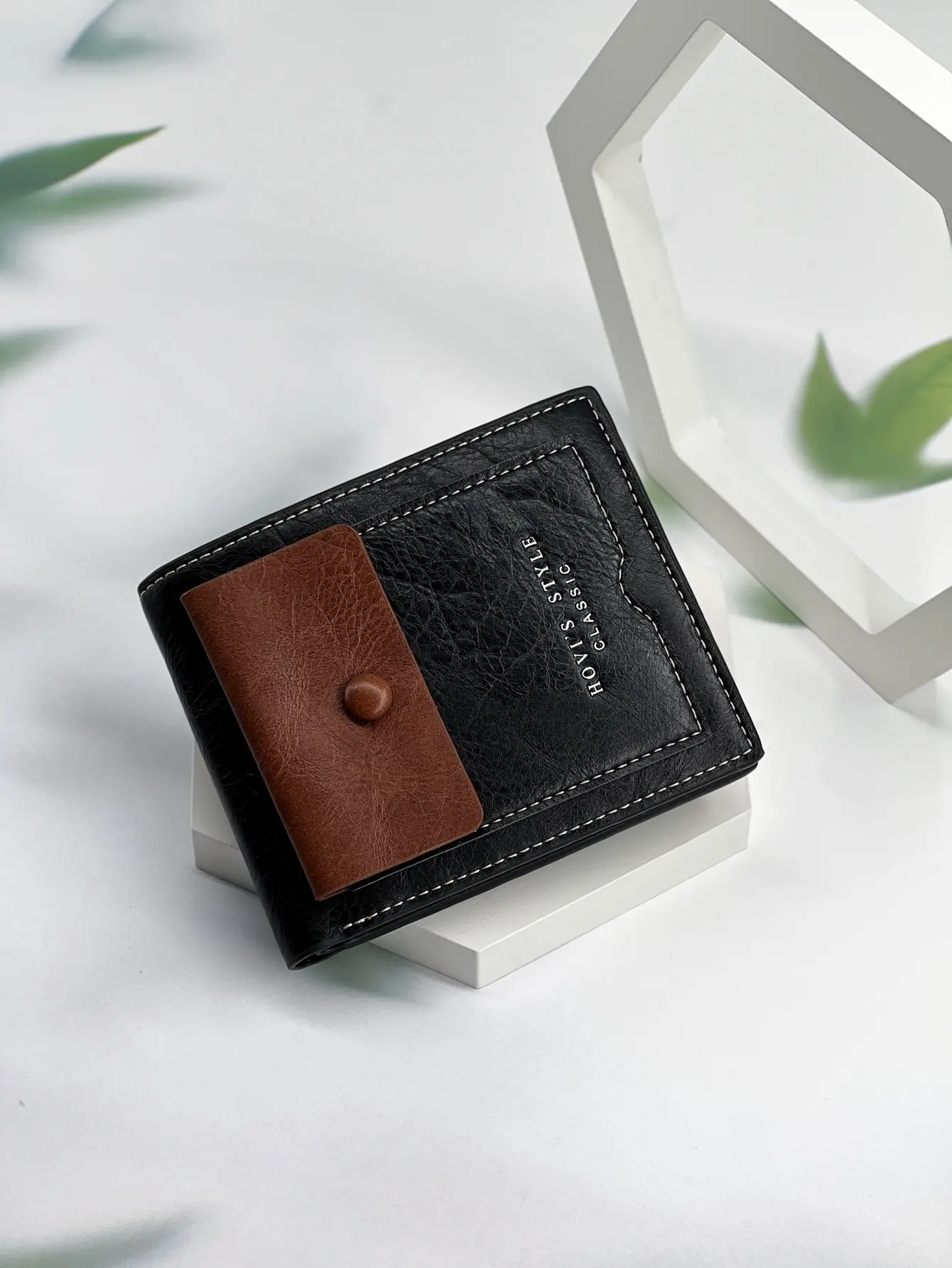 

Стильный винтажный мужской кошелек с 3-мя окнами для удостоверения личности, деловой портативный мужской кошелек с передним карманом, кошелек для монет, держатель для карт, короткий кошелек