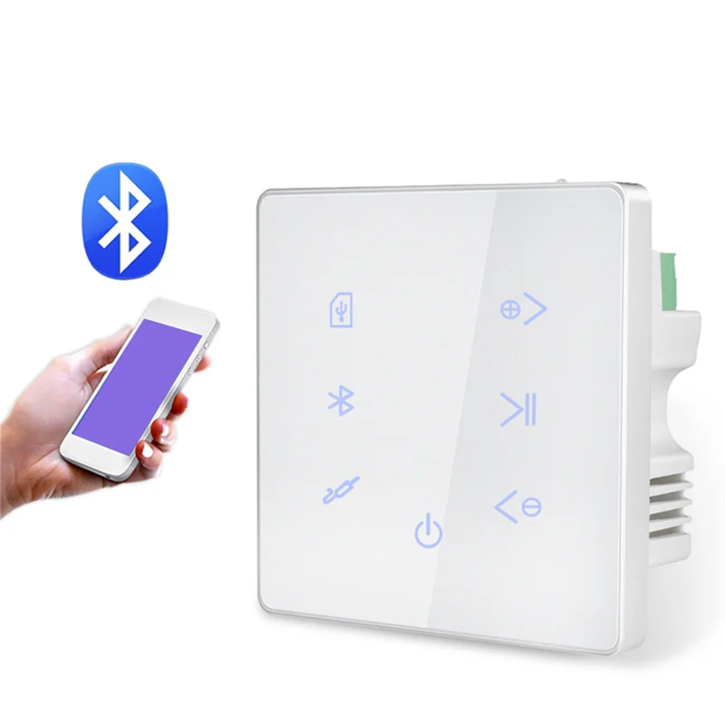 High Quality Bluetooth Amplifier In Wall USB SD Card Music Panel Smart Home Background Audio System Stereo For Hotel Restaurant