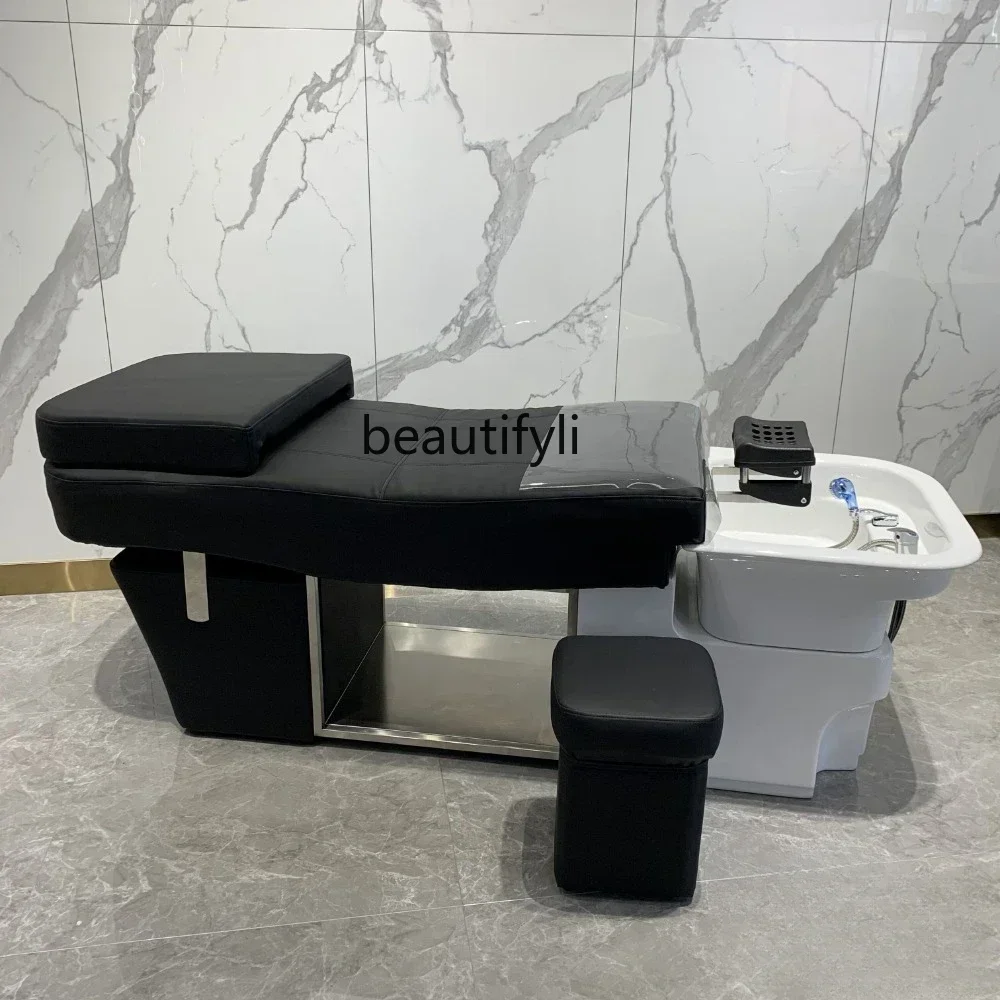 

Barber Shop Ceramic Basin for Hair Washing Station Hair Salon Thai Lying Massage Facial Bed