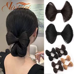 Synthetic Claw Clip Bowknot Hair Bun Extension Brown Blonde Heat Resistant Hair Bun Hair Accessories Suitable For Women's Daily