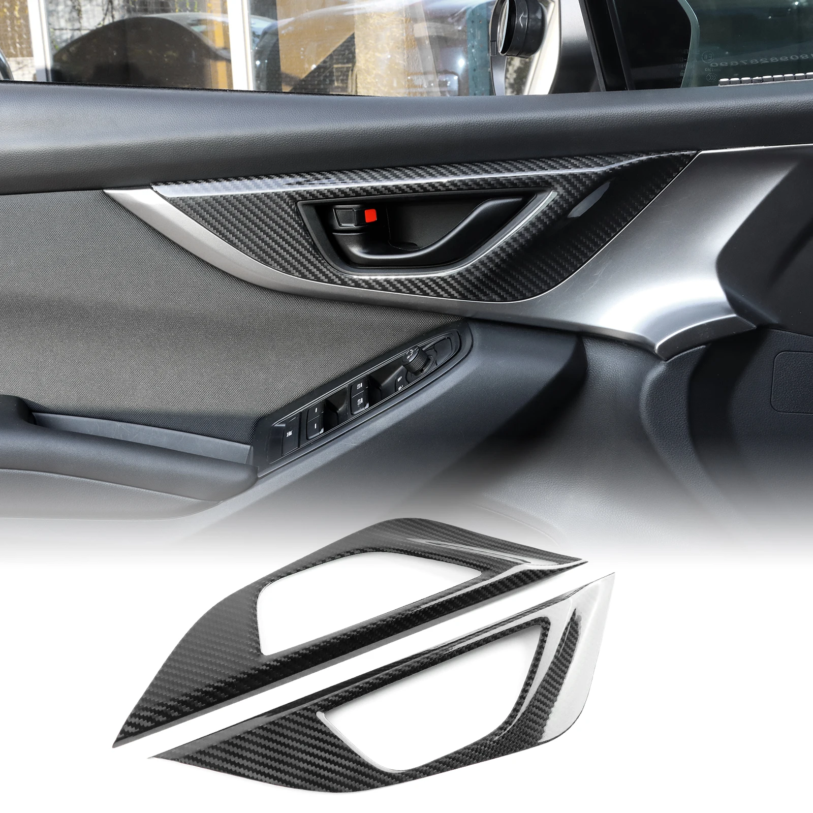 

Real Dry Carbon Fiber Car Front Door Handle Panel Interior for Subaru WRX/ WRX STI 2022 2023 2024