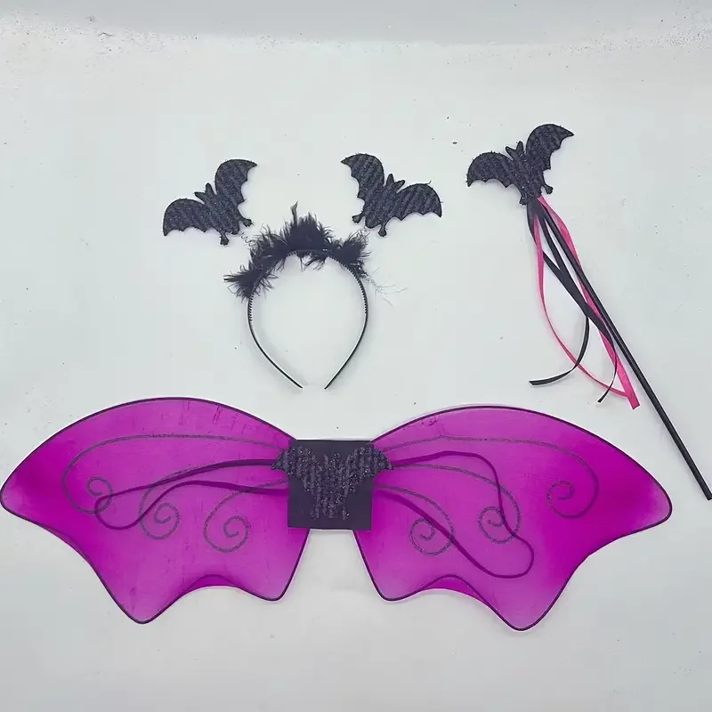 Rose Red Bat Halloween Lady COSPLAY set Halloween Bat costume set of 3 pieces