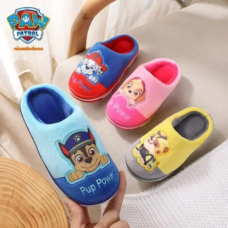 

Genuine Paw Patrol Chase Slippers Cute 3D Dog Character Cozy Plush Lining Soft Sole Warm Indoor Footwear for Toddler