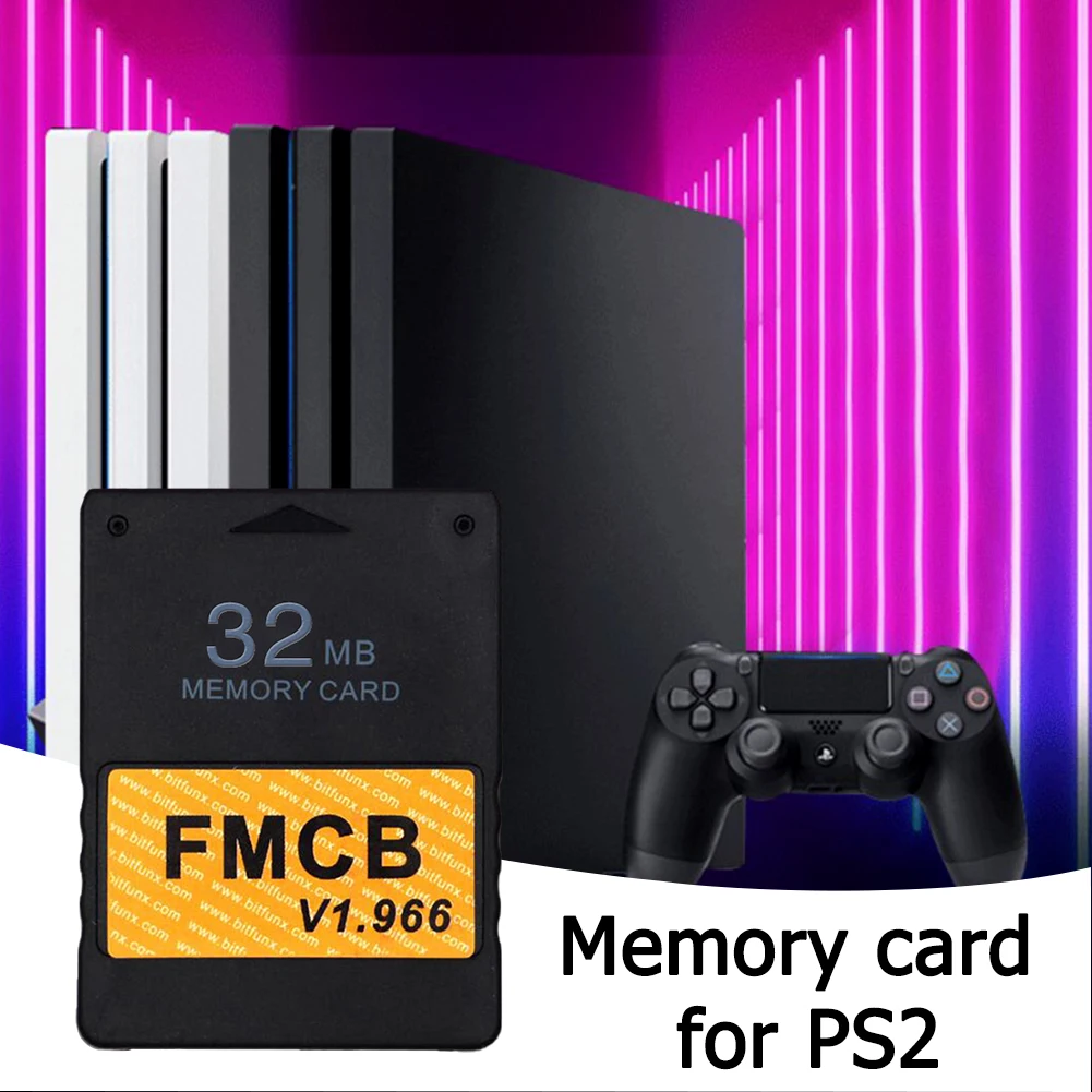 8/16/32/64MB Free McBoot v1.966 Memory Card Save Extended Card Module for Sony PS2 FMCB Playstation  Game Data Stick