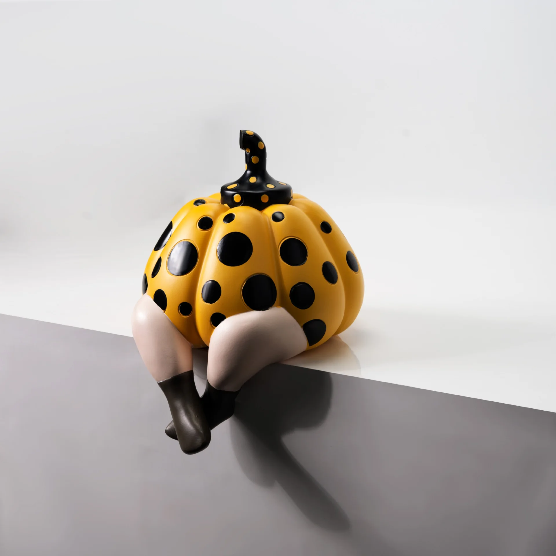 Modern Cream Style Fun Pumpkin Resin Sculpture Ornament Warm Home Decor For Entryway Console TV Wine Cabinet Kids Bedroom Gift