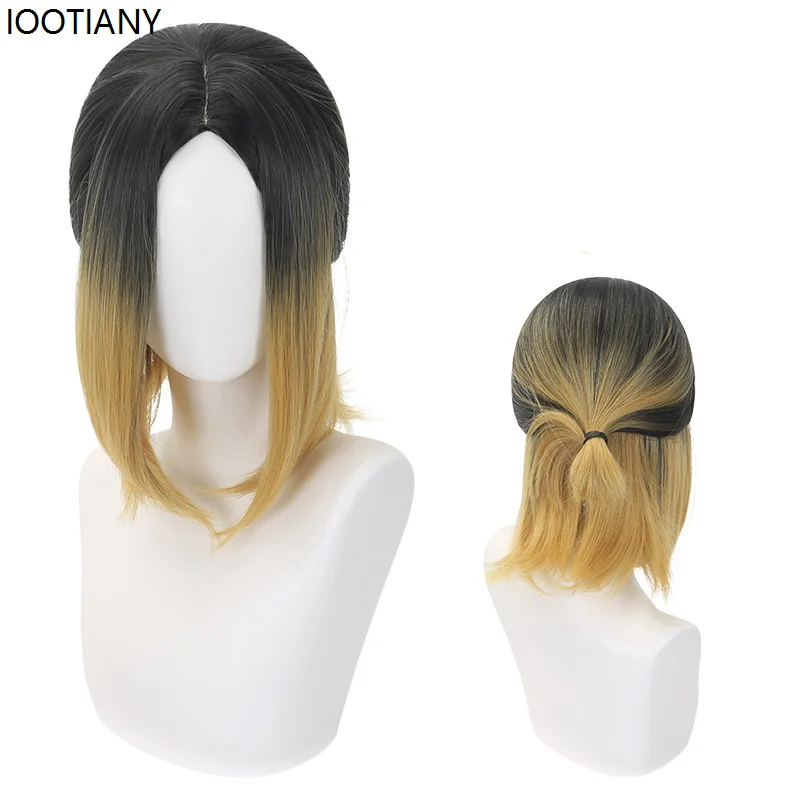 

CosplayHalloween Anime Kenma Kozume Cosplay Wig Blonde Dyed Black Simulation Heat-resistant Synthetic Hair Holiday Party Half-ti