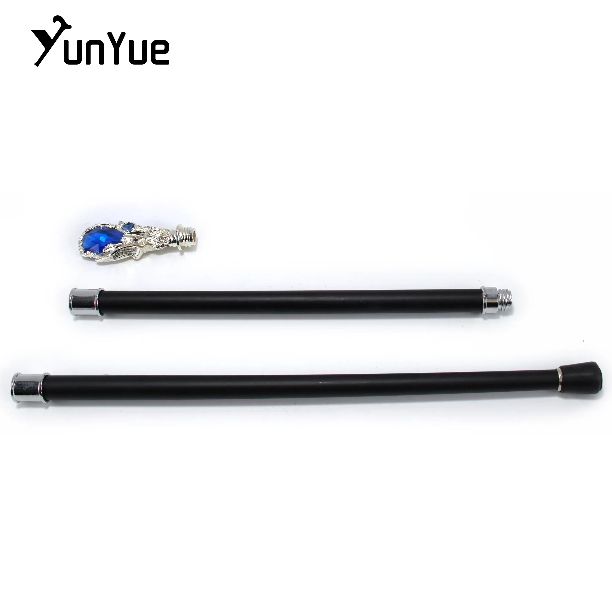 ホワイトブルーダイヤモンドタイプウォーキングステッキ紳士ヴィンテージ手作りファッション装飾ステッキアートコレクションフィルム小道具杖