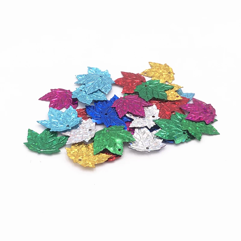 

50Pcs/Pack 22mm Maple Leaf Sequins Laser Mixed Sequin PVC Paillettes Sewing Wedding Craft DIY Garment Lentejuelas Accessories
