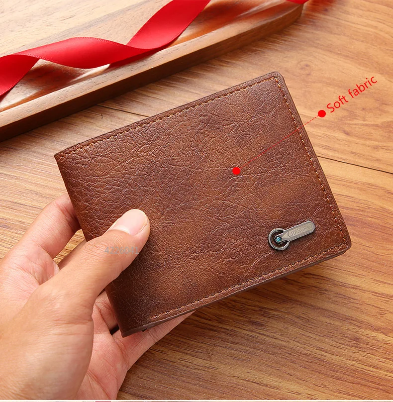 Men's Wallet Business Casual Short PU Leather Wallet Cross-Border Hot In Stock Wholesale Wallet Man Short Wallets кошелек кожа