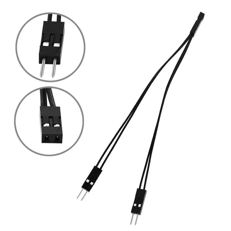 for Dupont Line Connector 1 In 2 Out Cable Splitter 1 Female to 2 Male Plug Converter Computer Power Restart Reset Wire Adapter