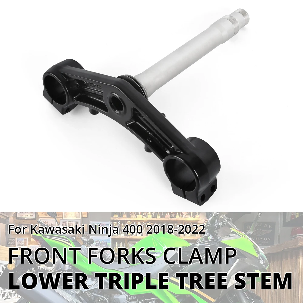 Front Forks Clamp Lower Triple Tree Stem For Kawasaki Ninja 400 2018 2019 2020 2021 2022 Steering Stem Riser Mount Bracket