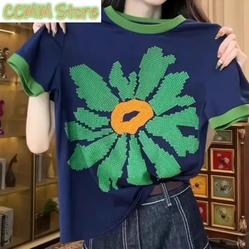 

Fashion O-Neck Short Sleeve Printed Casual T-Shirts Women's Clothing Summer New Loose Korean Tops All-match Tee Shirt