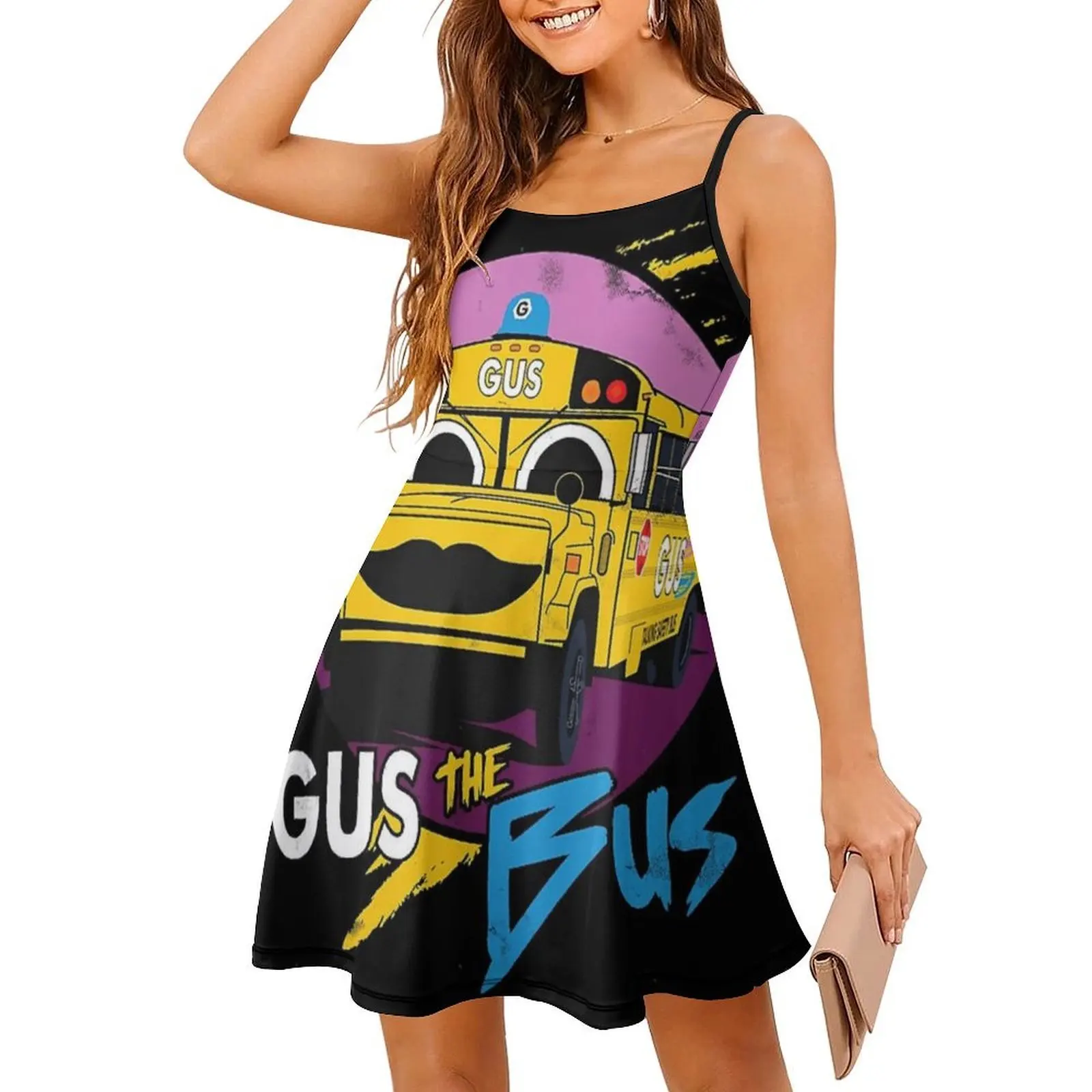 حافلة 1 المرأة الشارع الشهير فستان الحفلات العصرية طباعة نادي الملابس للإناث حافلة Gus حافلة مدرسية Gus فستان