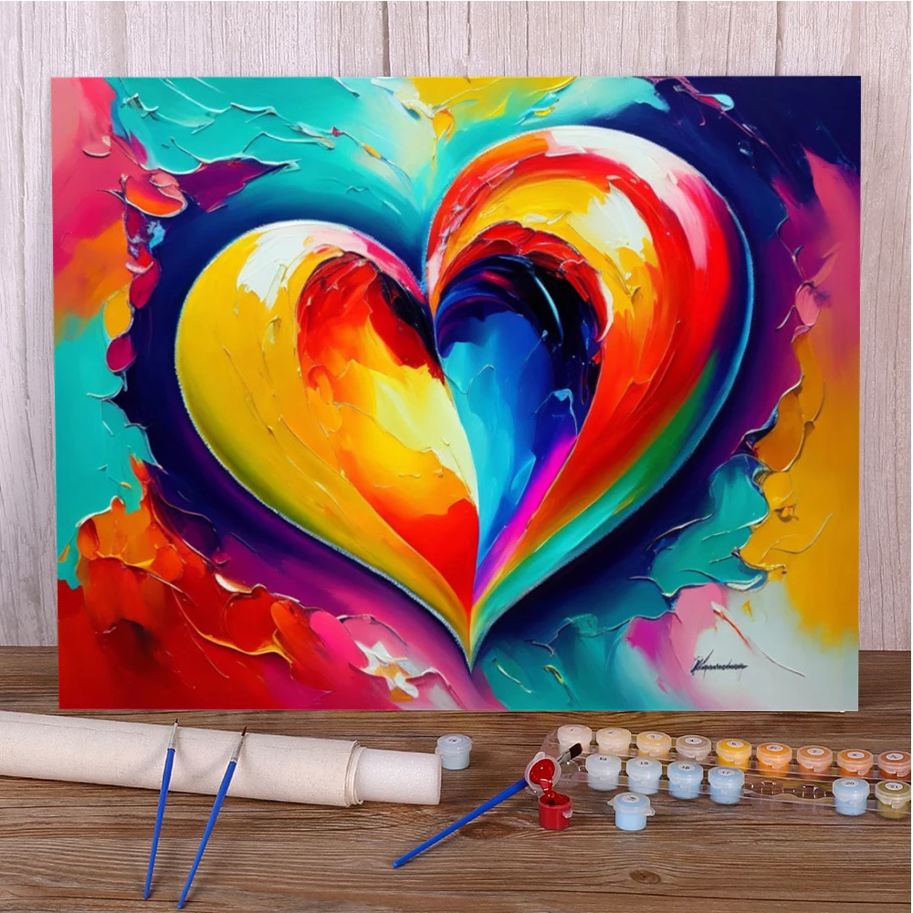 Scenery Love Heart Painting By Numbers 20x30 Personalized Crafts Kits For Adults Room Decoration Child's Gift Dropshipping HOT