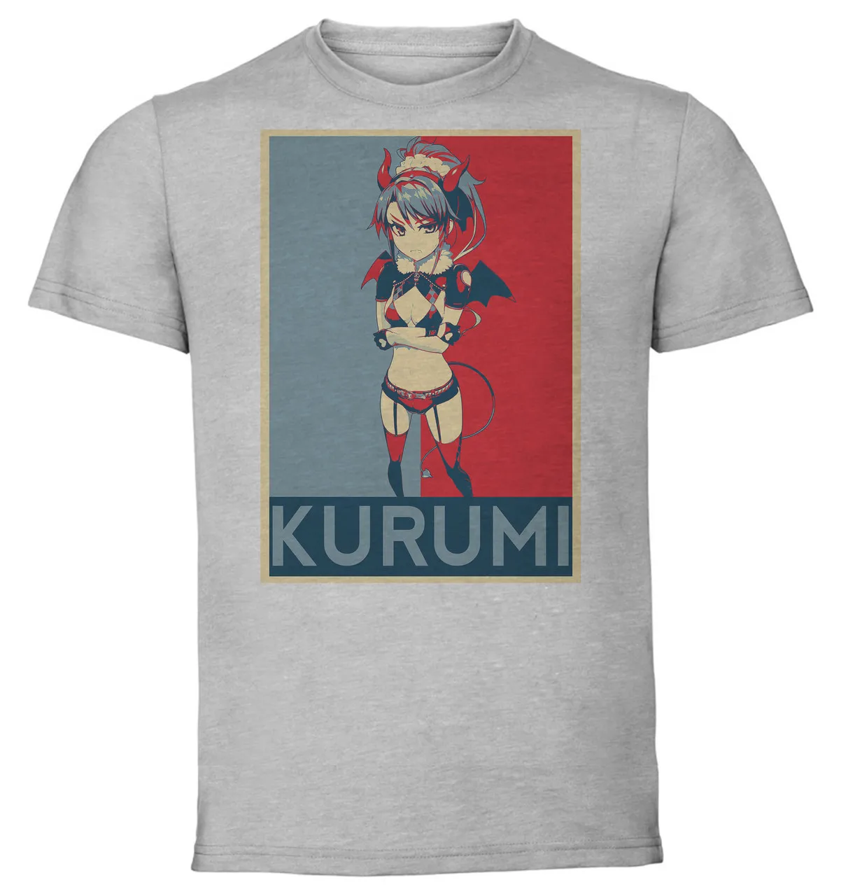 

T-Shirt Unisex Grey Propaganda Shinmai maou no Sister Devil Kurumi Nonaka