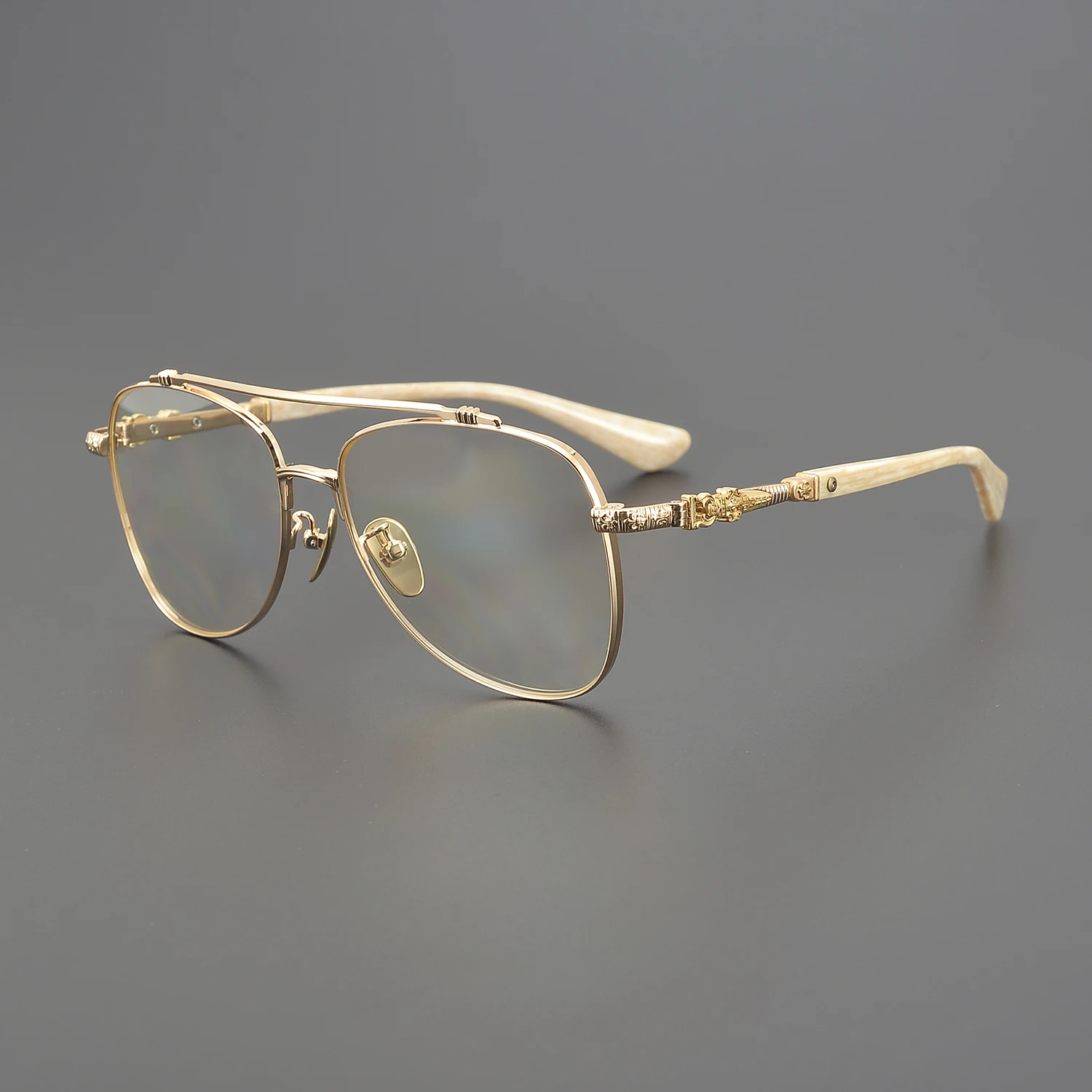 2024 New Fashion Trend Eyewear Luxury Brand Designer Alloy Glasses Gold Optical Prescription Eyewear Frames For Men And Women