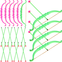 10 Sets Plastic Archery Toy for Boy Children Outdoor Birthday Gift Boys Kids Arrows Bow