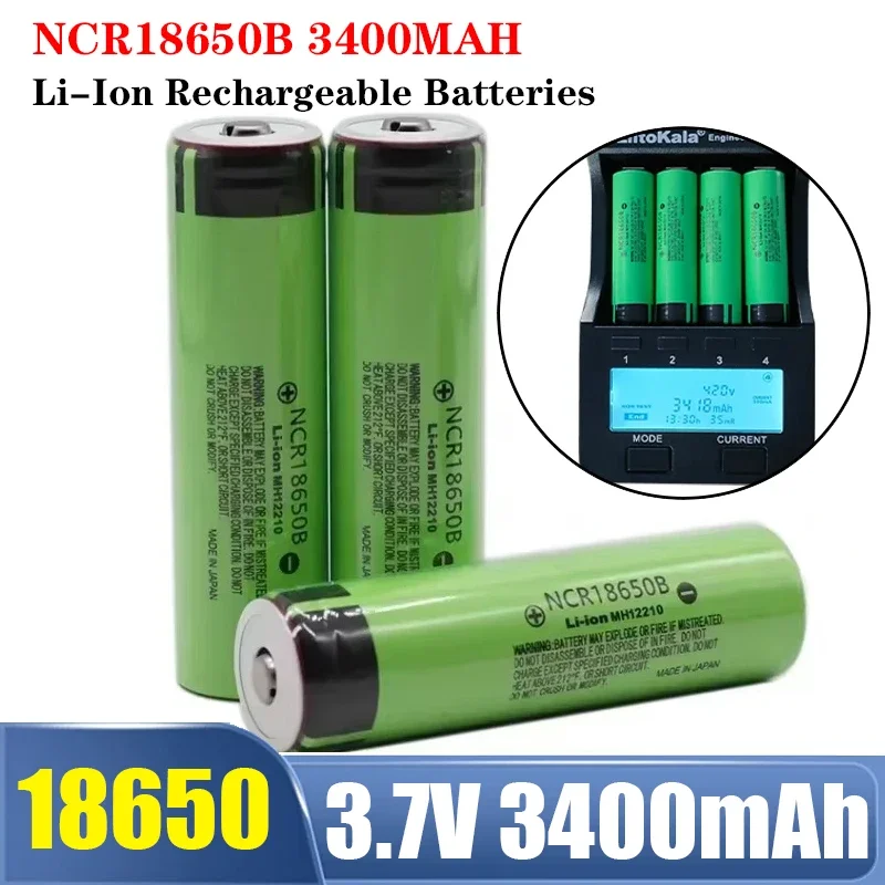 Original 3.7V 3400mAh 18650 Batteries NCR18650B Rechargeable Li-ion Battery for Flashlight Toy Drone Electric Pointer Doorbell