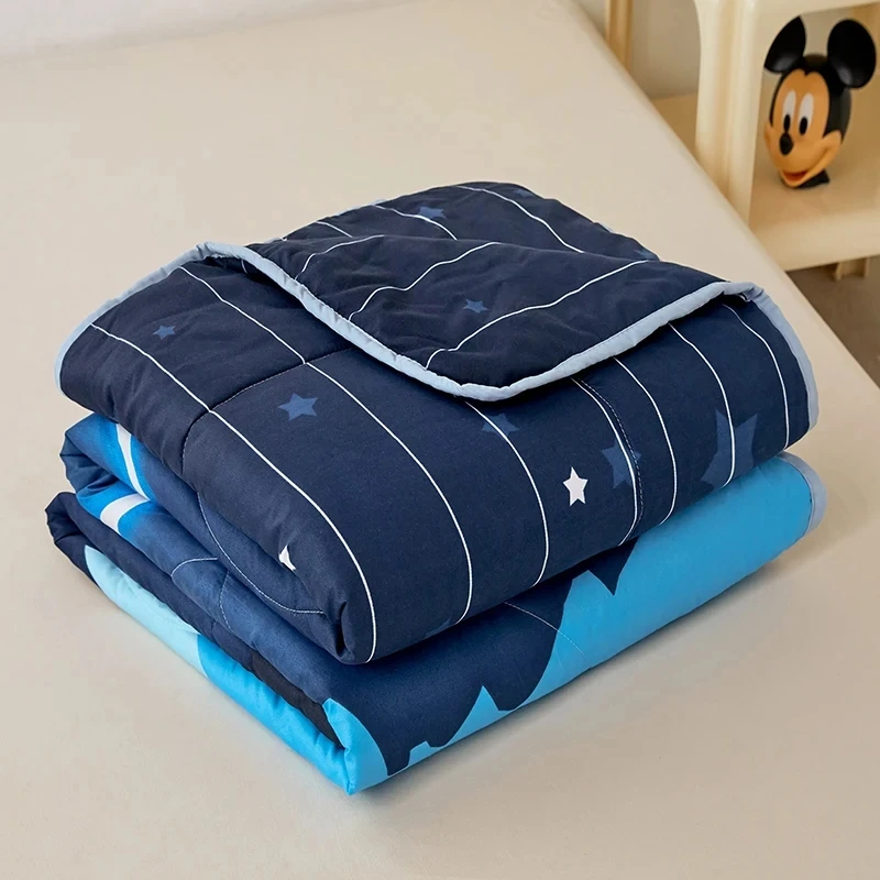 3pcs/set Summer Quilt Set Blue Star Moon Air Conditioning Comforter+Pillowcases Double Home Bed Blanket For Adult Kids 180*220cm