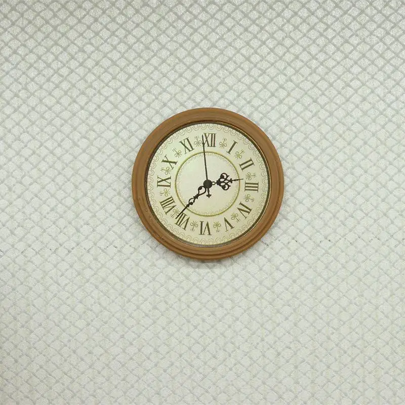 1개 1:12 인형집 미니어처 레트로 유럽식 벽시계 인형집 장식 가구 액세서리 역할 놀이 장난감