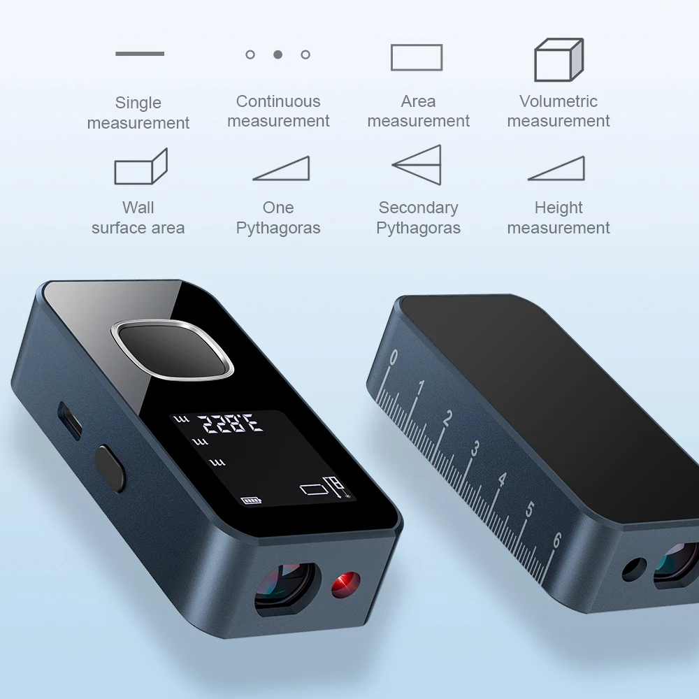 Laser Distance Meter 60M Smart Laser Rangefinder LCD Display Intelligent Range Finder Digital Ruler Laser Tape Measure