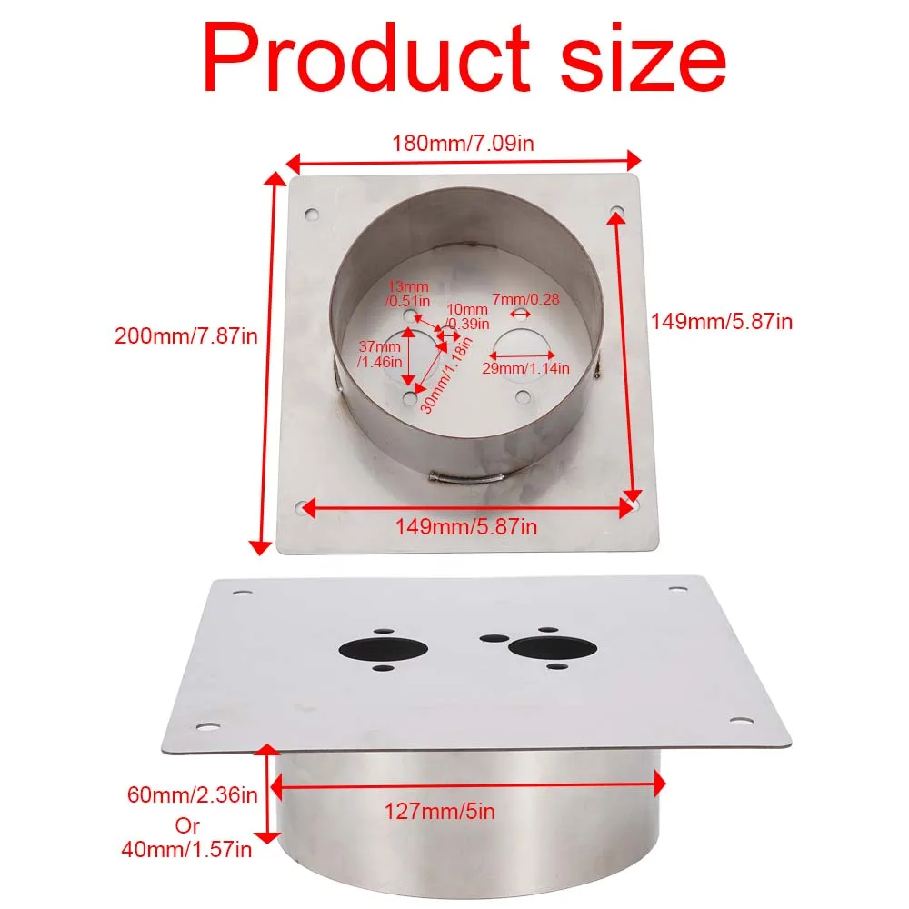 Placa de montagem do aquecedor diesel de ar 40mm/60mm, aquecedor de placa de montagem do aquecedor de aço inoxidável para carro eberspacher webasto