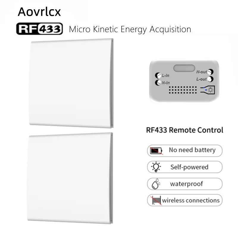 

Aovrlcx умный дом беспроводной 433 МГц кинетический выключатель света обустройство дома автономный пульт дистанционного управления кнопочный настенный выключатель