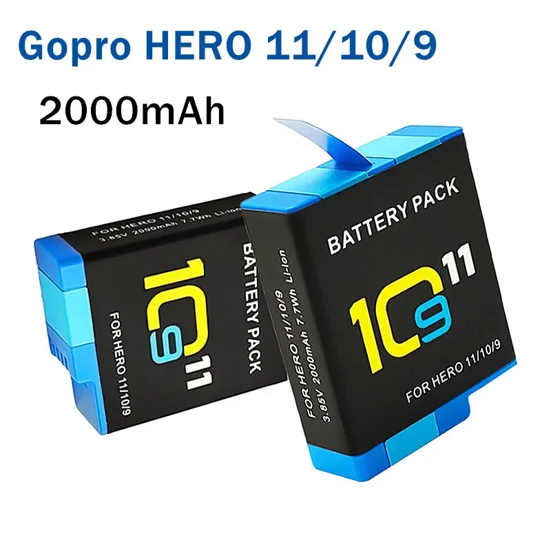 

Gopro Hero 10 Battery Replacement 2000mAh Gopro HERO11/10/9 Camera AHDBT-901/101 Battery Sports Camera Ction Gopro Accessories