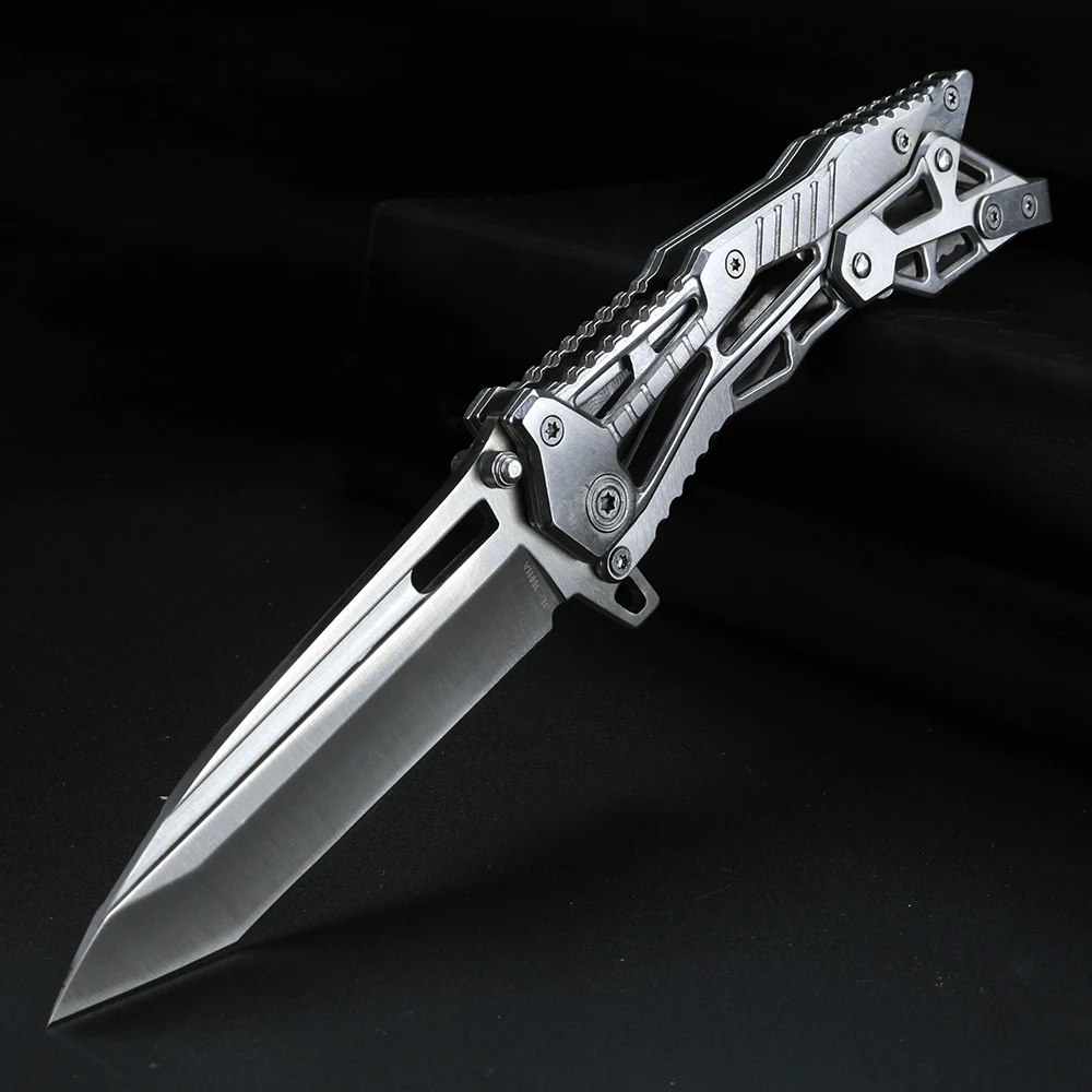 Mechanical structure folding knife High hardness hunting knife camping multi-functional EDC tool knife self-defense knife