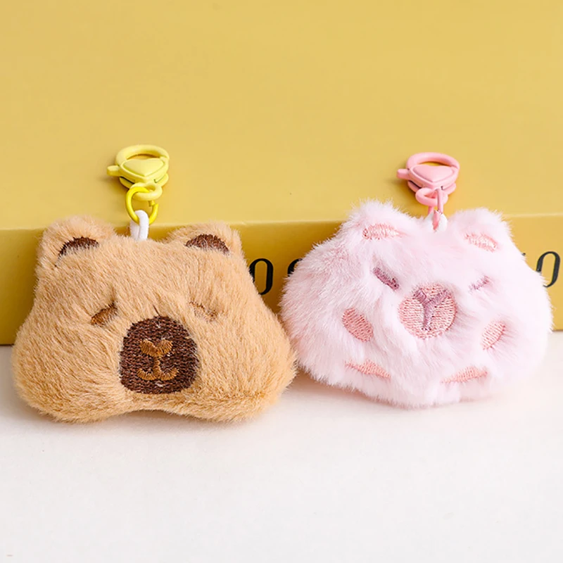 Pendentif en peluche Capibara, broche de dessin animé, porte-clés en peluche beurre, porte-clés de voiture, décor de sac à dos, cadeau pour enfant