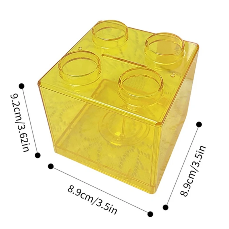 M-Blocks Shape Coin Box Kids Money Bank Transparent Stackable Storage Boxes Toy Gift for Children Coin Piggy Money Saving Box