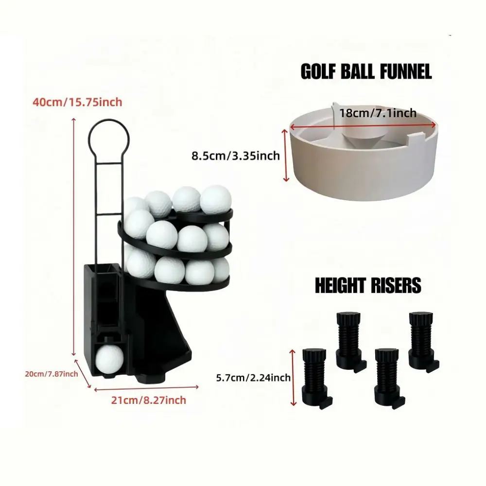 3D Printed Golf Ball Launcher 25-Ball Capacity Foot Pedal Control Golf Range Reloader Professional Golfs Practice Aid