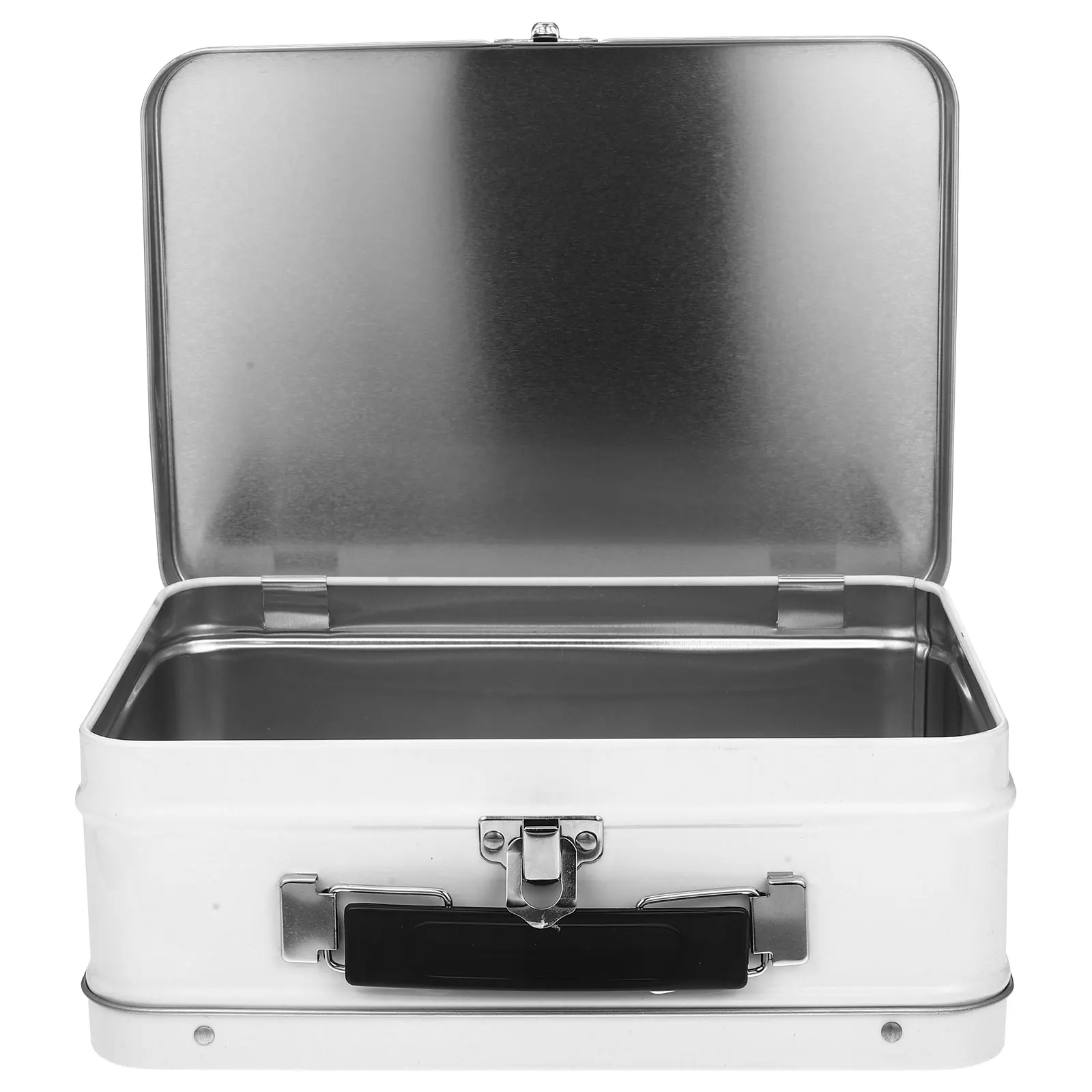 

Tinplate 205x150x75 White Large Capacity Desktop ganizer Gift Box Jewelry Storage Tin Carry Container Souvenirs Box Lightweight
