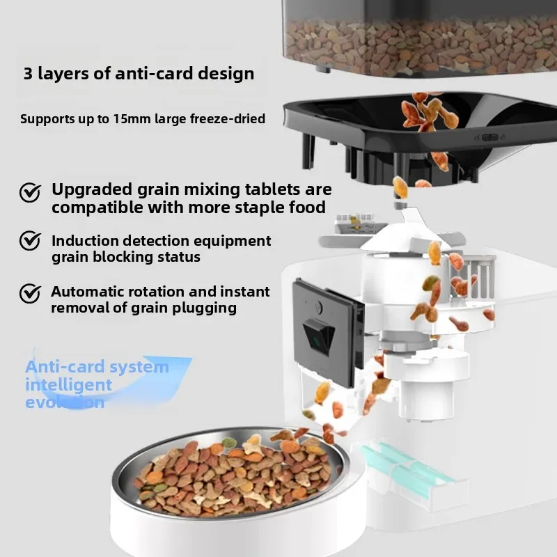 Pet automatic feeder intelligent visual high definition wide angle video feeder cat dog large capacity feeder