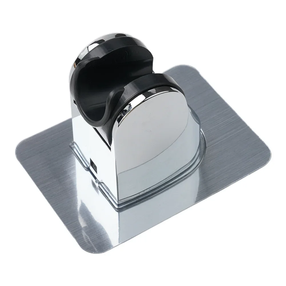 

High Quality Bathroom Shower Bracket Head Holder 9.5x7x6cm ABS+metal Adjustable Direction Punching-free Silver