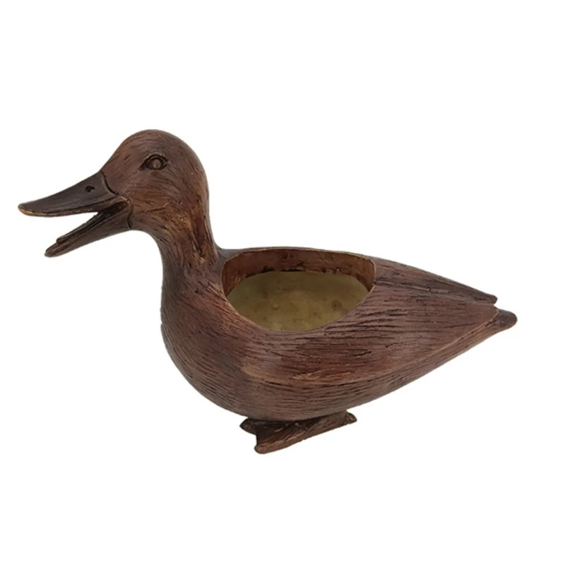 

Duck Ornaments Resin Figurine Decorative Outdoor Decors Planter Outdoor Plant Flower Pots Ornaments Duck Statue M6CE