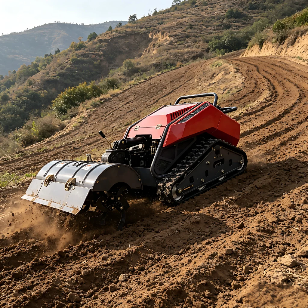2026 Remote Control Crawler Mini Tiller Rotary Cultivator 4-Stroke Tractor Self-Propelled Garden Farm Machine