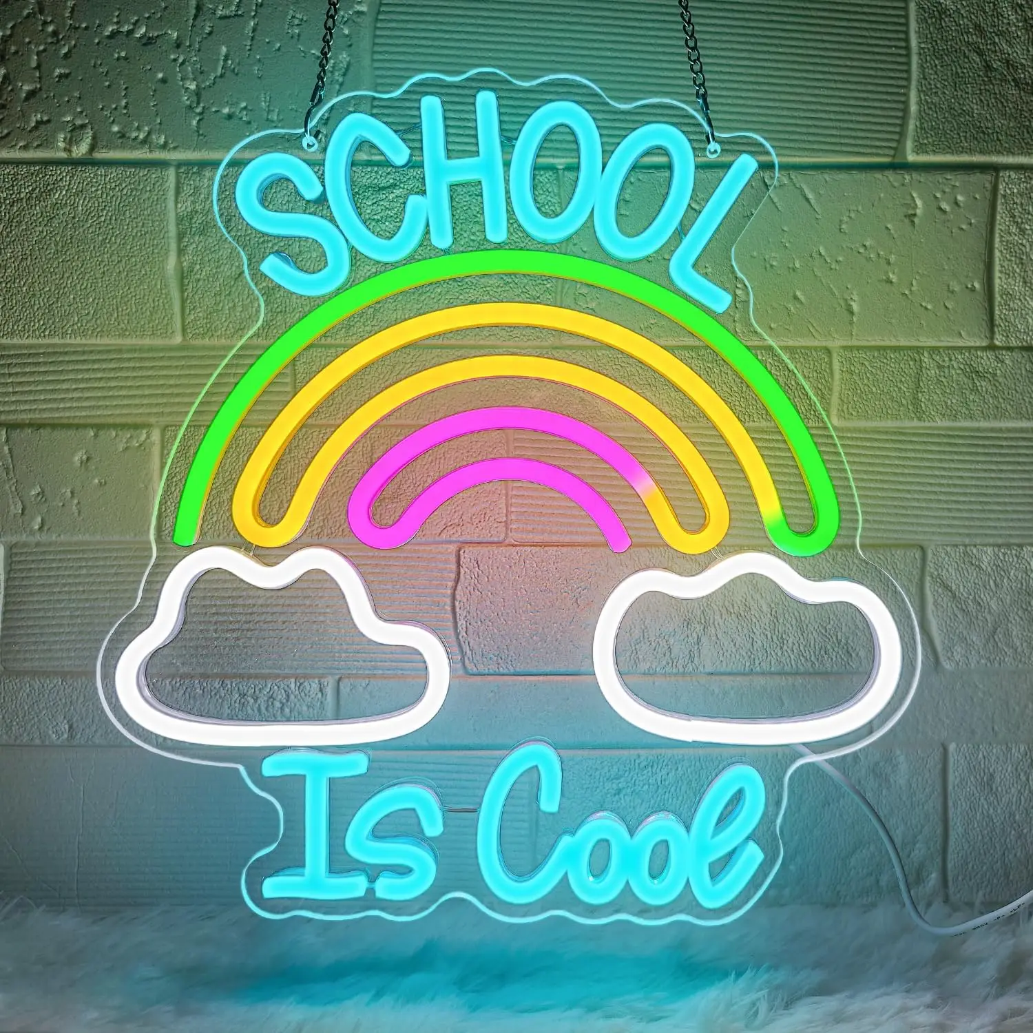 

Школа крутая неоновая вывеска USB с регулируемой яркостью, светодиодный неоновый свет для классной комнаты, чтения, угла, спальни, кабинета, дома, книги, клуба, настенный декор