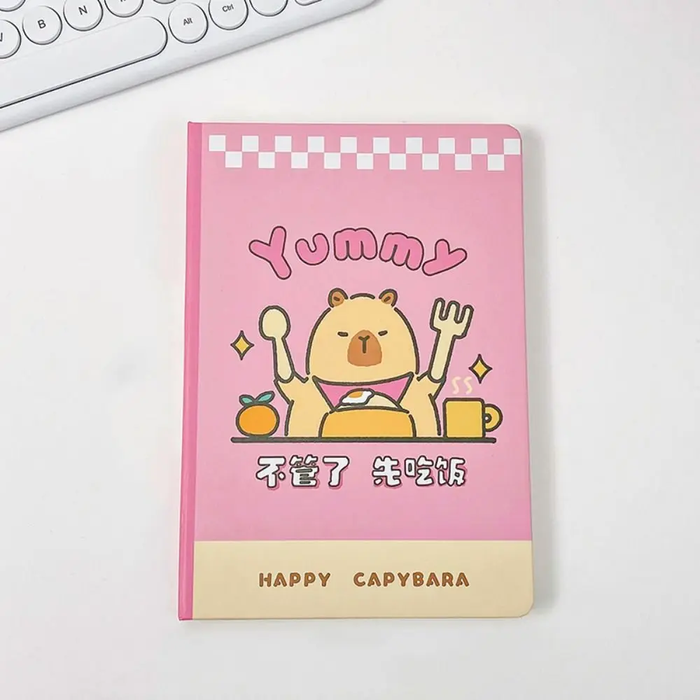 Cuaderno creativo de capibara portátil A5, bonito Bloc de notas de capibara, páginas interiores gruesas impresas, libro de cuentas de mano