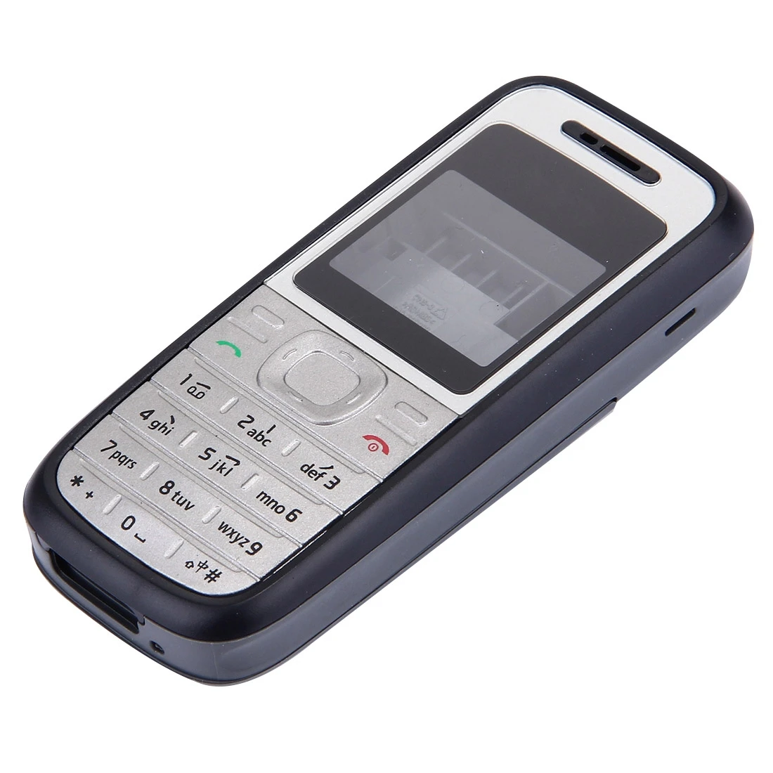 حافظة هاتف محمول غطاء مبيت كامل لهاتف نوكيا 1200 1208 1209 غطاء أمامي + إطار متوسط + غطاء خلفي للبطارية