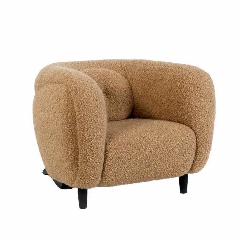 

Lamb wool single sofa small apartment living room Internet celebrity ins leisure chair Lazy chair