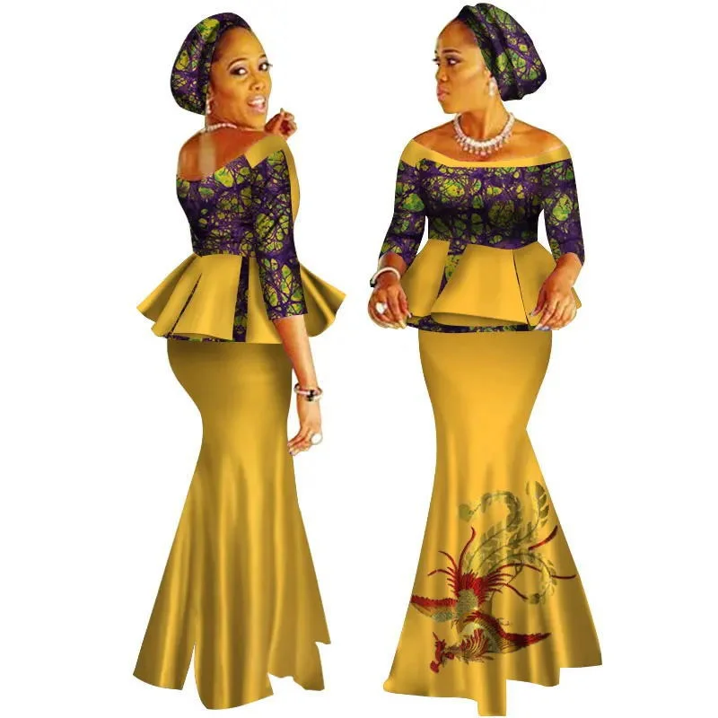SALE!!! Party Traditional African Clothing 2 Piece Set Women Clothes Custom Made Dashiki Tops and Skirts Plus Size Clothing