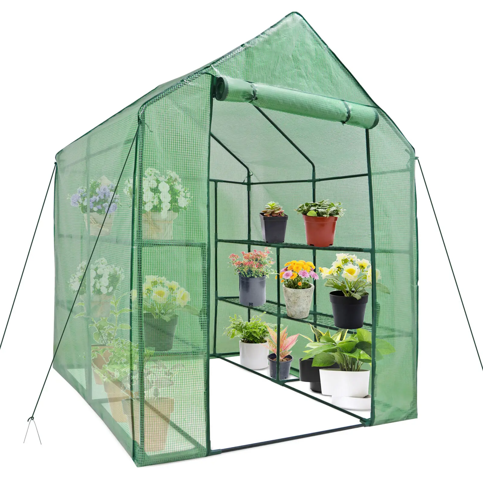 8 Shelves Walk-in Greenhouse Garden House Plants Flowers Green Plant Insulation