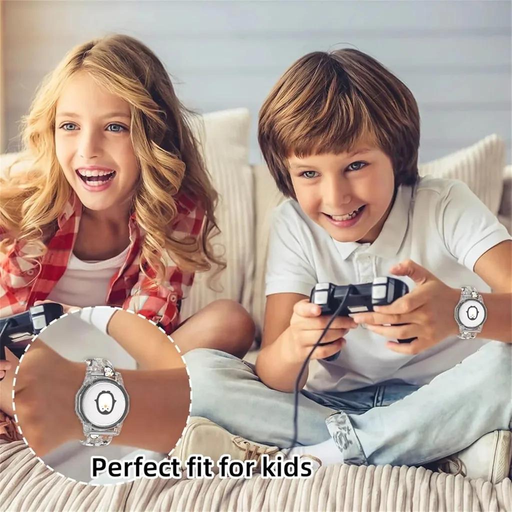 สร้อยข้อมือ AirTag สําหรับเด็ก, สายรัดข้อมือแท็กอากาศซิลิโคนอ่อนนุ่มสําหรับเด็ก, สายนาฬิกา Apple AirTag ที่ยึดน้ําหนักเบาสําหรับเด็ก (Camo สีน้ําเงิน)