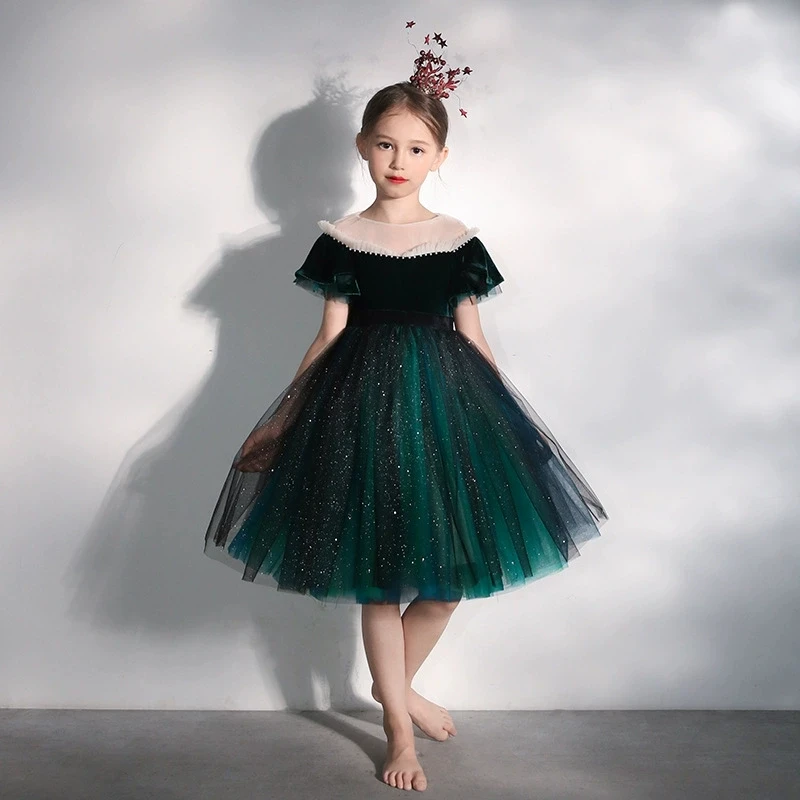 

Новые детские платья из фатина для принцесс, вечерние бальные платья для девочек, одежда для праздников, костюмы для Хэллоуина, костюмы для выступлений на пианино