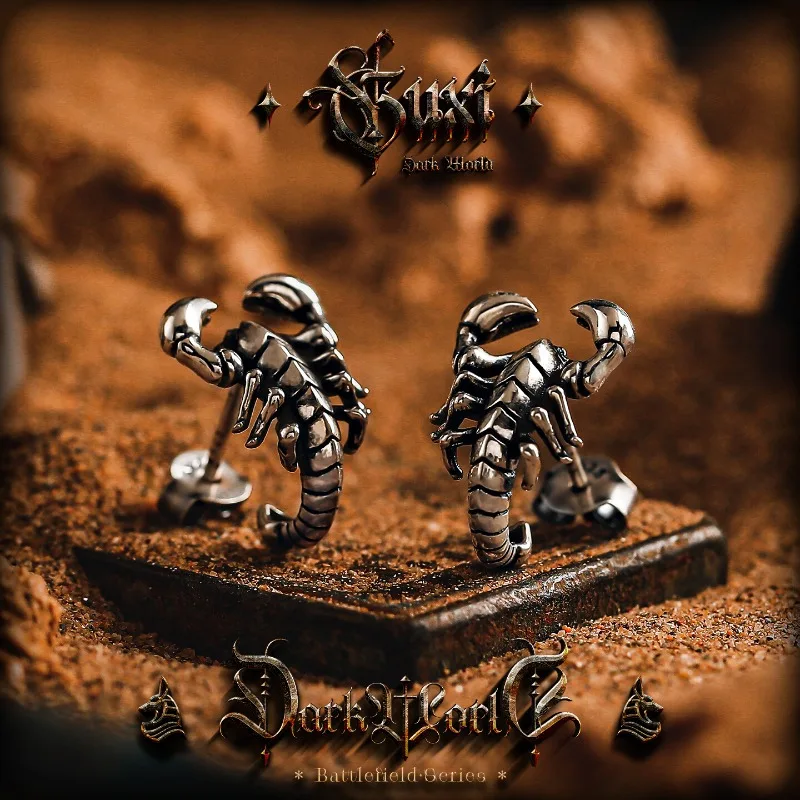 

Винтажные серьги-скорпионы, серебряные серьги 925 пробы для женщин и мужчин, высокое качество, один панк, хип-хоп, модные ювелирные изделия с отверстиями для ушей, подарки