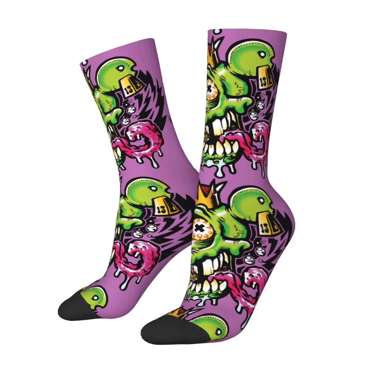 Funny Crazy Sock for Men Tongue Hip Hop Harajuku Tales of the Rat Fink John Goodman Happy Seamless Pattern Printed Boy Crew Sock