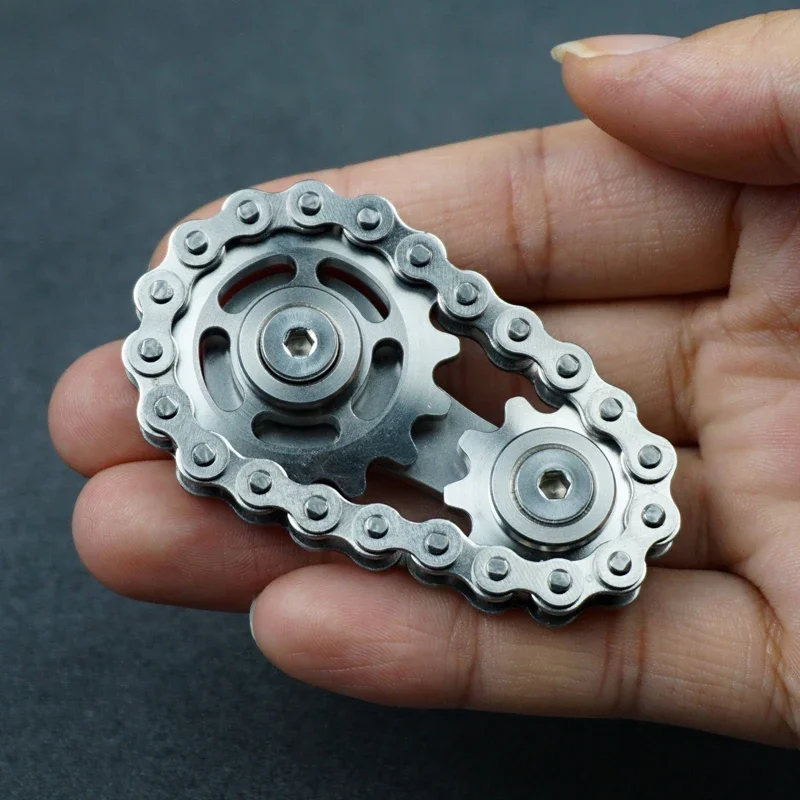 

High-quality Stainless Steel Bike Chain Fingertip Gyro EDC Metal Finger Toy Decompression Decompression Artifact